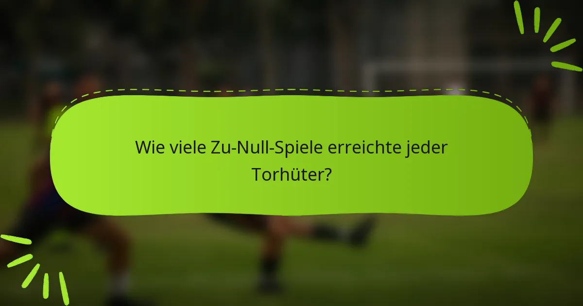 Wie viele Zu-Null-Spiele erreichte jeder Torhüter?