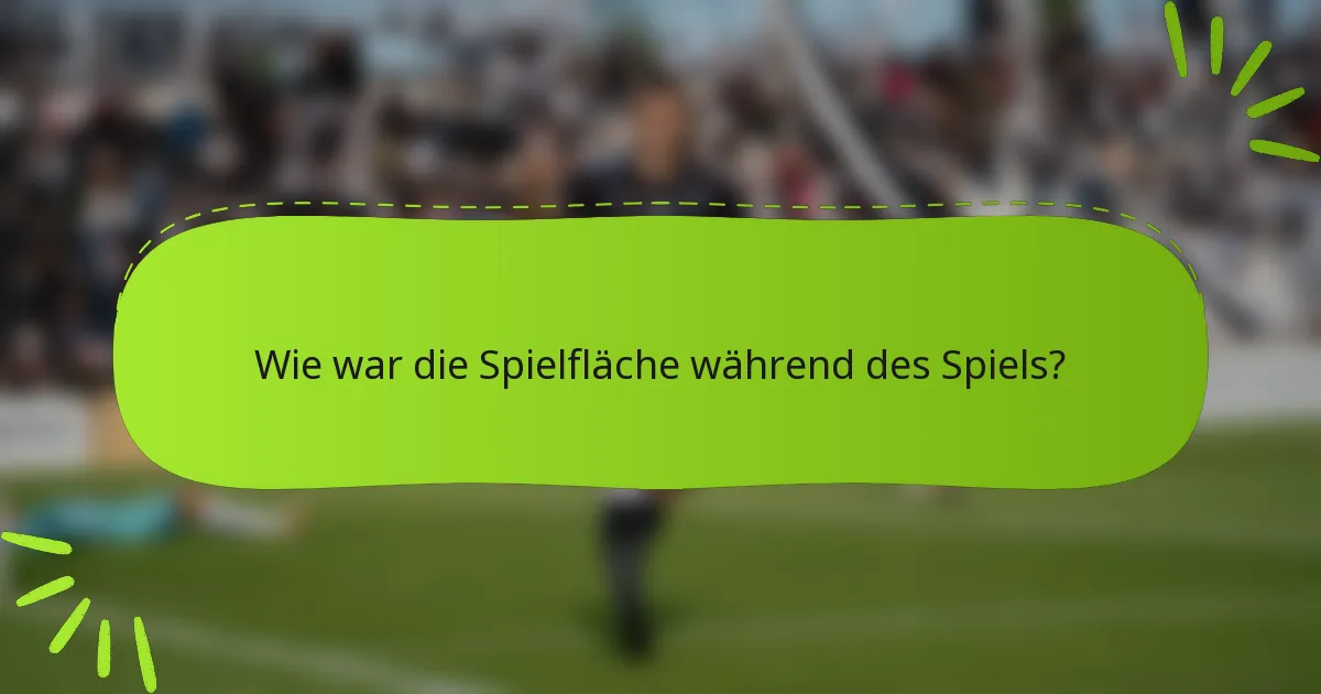 Wie war die Spielfläche während des Spiels?